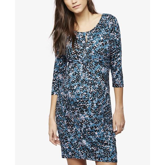 Seraphine Womens‎ Maternity Printed Sheath Dress Sz 6 | Colorful Stretch Classic - Picture 1 of 16